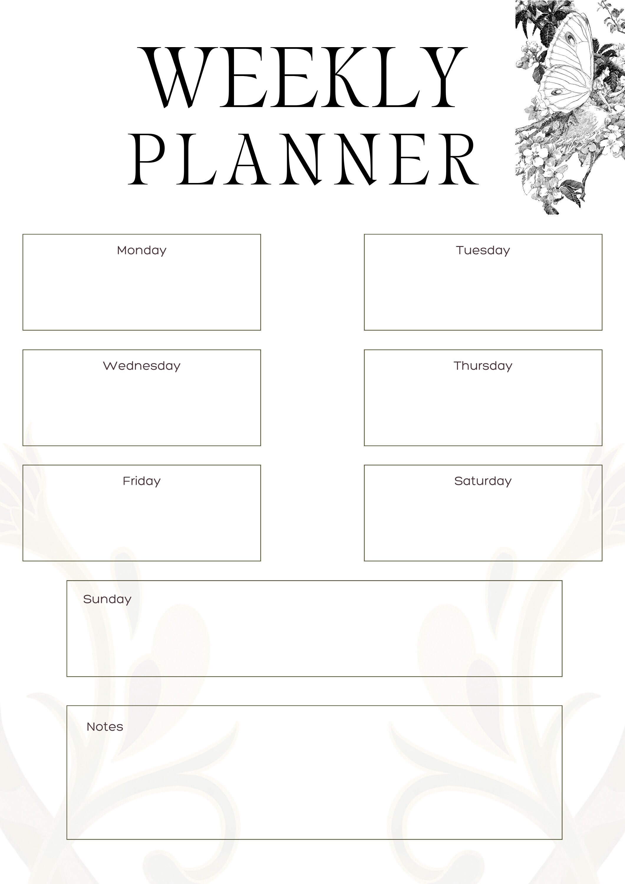 Editable Weekly Planner: Printable PDF Download - Etsy