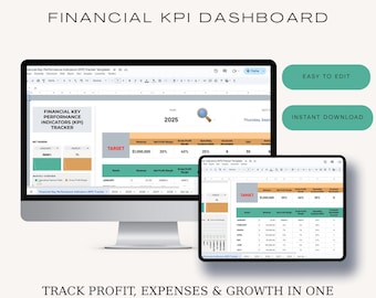 Dashboard KPI aziendali / Tracker delle prestazioni finanziarie / Modello di profitti e flussi di cassa