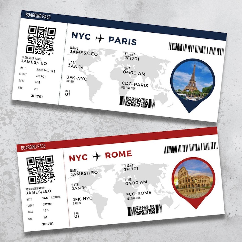 Editable Boarding Pass Template, Printable Airline Ticket, Boarding ...