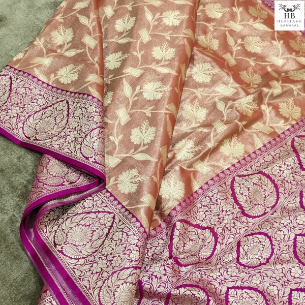 Hand-woven Soft Tissue Katan Silk Saree With Stitched Blouse, Designer Handloom Saree For Occasions | Wedding | Festivals Party  | Women USA