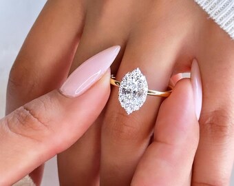 Collezione artigianale a prezzi accessibili Anelli in oro massiccio 14 carati Moissanite a taglio rotondo da 0,25 carati - Italia