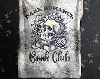 Gothic Skull & Roses Blanket, Dark Romance Reading Throw.