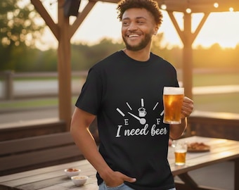 Funny Beer Gauge T-Shirt, Mens Drinking Shirt, Beer Lover Gift.