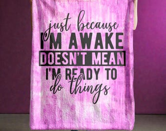 Funny Lazy Quote Sherpa Fleece Blanket, Sarcastic Humor Gift.