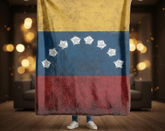 New Dawn Venezuela Flag Woven Blanket | Vintage Heritage Throw for Solidarity | Gift for Venezuelan Diaspora