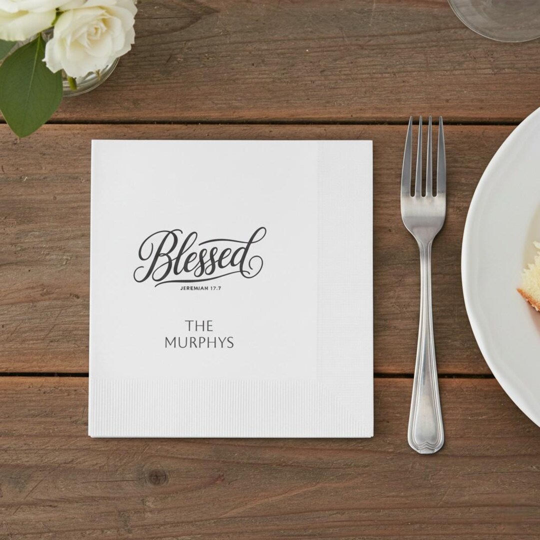 Customizable Paper Cocktail Napkin, Personalized Monogram, Personalized ...