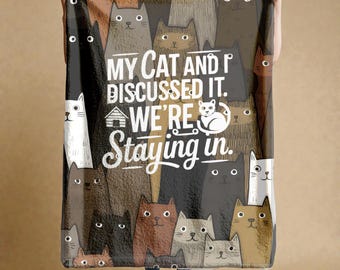 Funny Cat Lover Blanket, Cozy Throw, Introvert Gift.