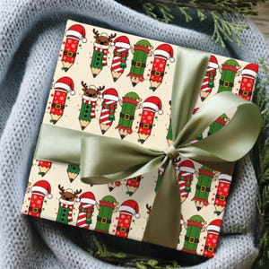 Holiday Teacher Wrapping Papers, Christmas Gift Wrap, School Appreciation Gifts, End of Year Present Packaging, Educational Theme Wraps