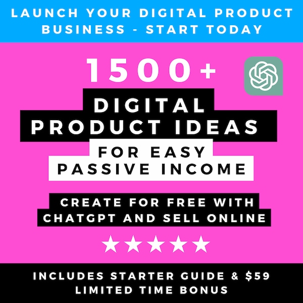 Passive Income Digital Product Idea to Create and Sell Today, Sidehustlers ChatGPT and Etsy Digital Download BestSelling Small Business Idea