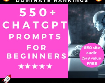 Chat GPT SEO Prompts for Beginners | ChatGPT SEO Prompts ChatGpt Small Business Seo-Guide Seo Marketers Prompt Workbook for Seo Optimization