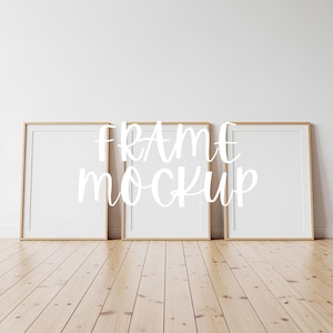 Three Frame Mockup: Minimalist Interior Mockup Scene, 3-Frame Layout ( JPG & PSD Digital Download )