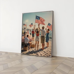 Vintage American Flag 4th of July Print: Patriotic Wall Art (Digital Download)