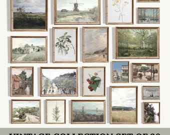 Vintage Landscape Print Set of 20, French Country Gallery Wall, Home Decor (Digital Download)