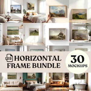 Vertical Frame Mockup Set of 30: Frame Templates, Home Interior ( JPG & PSD Digital Download )