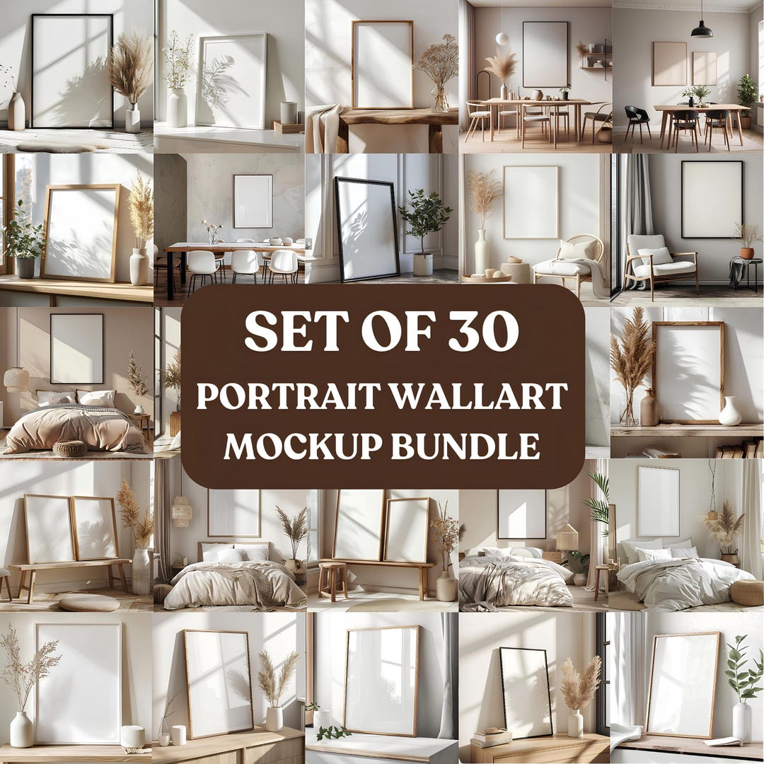 Frames Mockup Bundle Set, Wallart Mockup Bundle, Interior Art Print ...