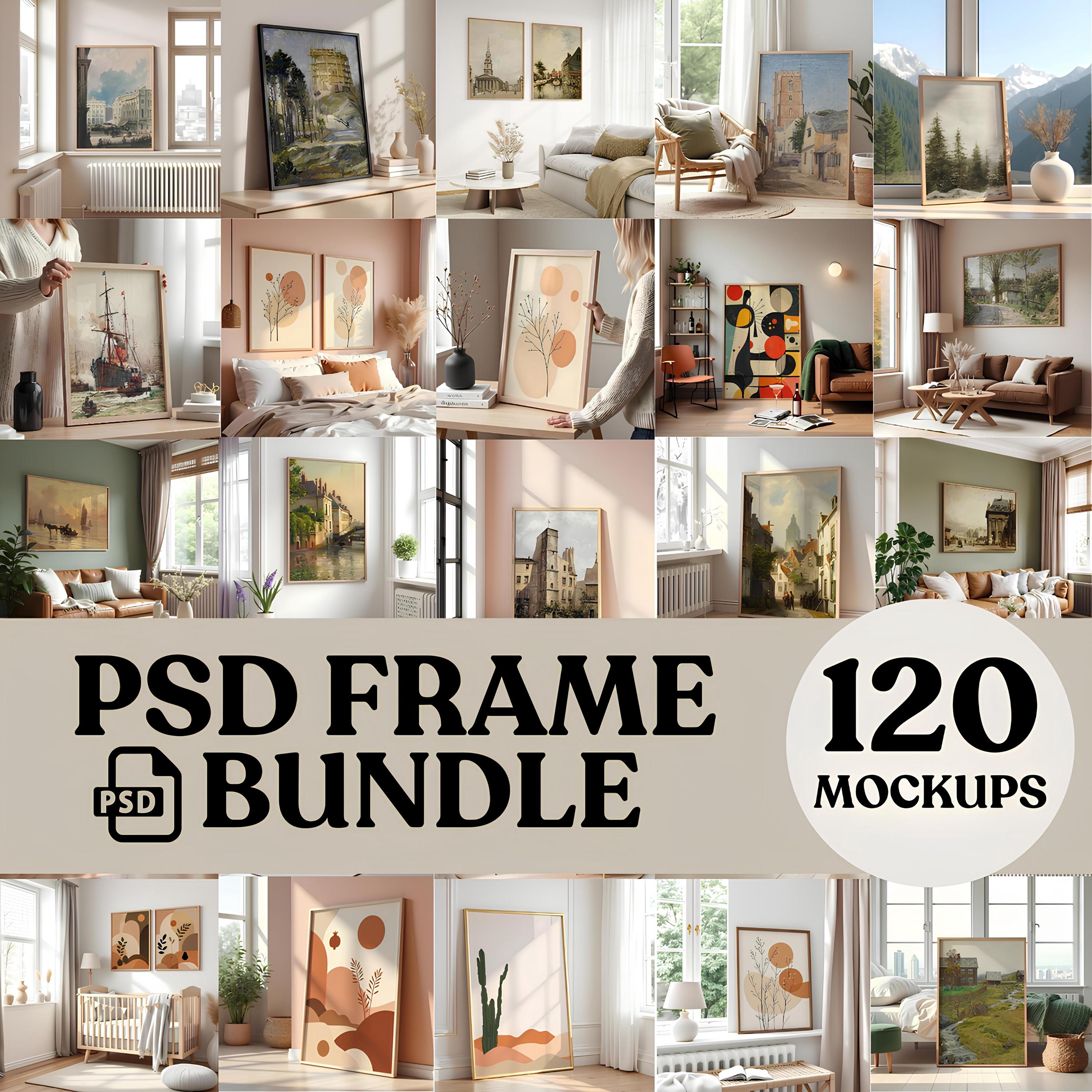 Vertical Frame Mockup Set of 120: Frame Templates, Home Interior ( JPG ...