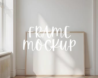 Horizontaler Rahmen Mockup: Haus Innenszene, minimalistische Landschaftsrahmen Vorlage ( JPG & PSD Digital Download )