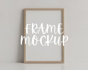 Minimalist Wood Frame Mockup, 4x6 Vertical Template (PSD, JPG)