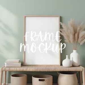 Vertical Frame Mockup | Frame Wall Art Mockup PSD | Interior Wooden Frame Mockup | Digital Prints and Poster Shop Mockup | PSD Smart object