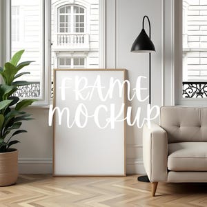 Vertical Frame Mockup : Home Interior Scene, Minimalist Single Frame Template ( JPG & PSD Digital Download )
