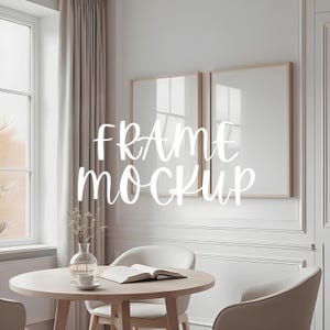 Zwei Rahmen Mockup: Home Interior Szene, Dual Minimalist Rahmen Vorlage ( JPG & PSD Digital Download )