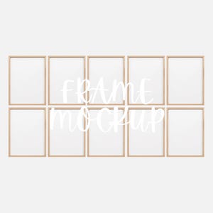 Mockup verticaal frame: interieurscène, 10 minimalistische lijstsjabloon (digitale jpg- en PSD-download)