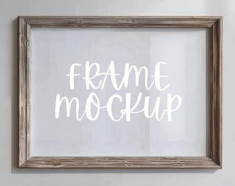 Vintage Horizontal Frame Mockup: Minimalist Single Frame Template, PSD Smart Object ( Digital Download )