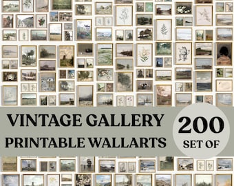 Vintage Farmhouse Gallery Wall Art Set: 200 French Country Prints (Digital Download)