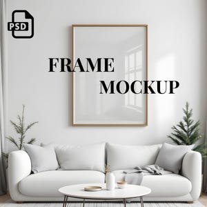 PSD Frame Mockup, Wallart mockup bundle, Interior Art Print, PSD Mockup Photoshop, Mid Century Modern Template, Frame Mockup Template