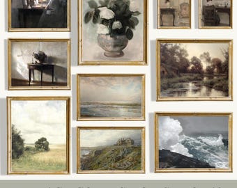 Vintage Farmhouse Gallery Wall Art Set: French Country Prints (Digital Download, Set of 10)
