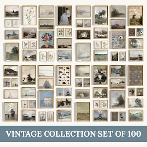Vintage Gallery Print Set of 100: Home Interior Scene, French Country Decor (Digital Download)