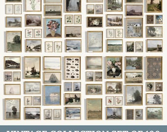 Vintage Gallery Print Set of 100: Home Interior Scene, French Country Decor (Digital Download)