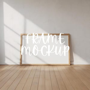 Horizontal Frame Mockup: Minimalist Single Frame Template, Smart Object (JPG & PSD Digital Download)