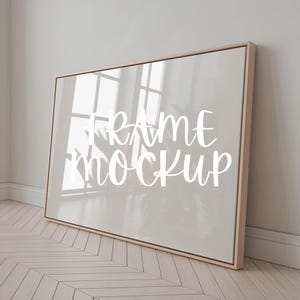 Horizontal Frame Mockup : Home Interior Scene, Minimalist Landscape Frame Template ( JPG & PSD Digital Download )