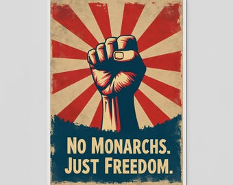 No Kings In America Protest Sign: Anti-Trump Rally Poster (Digital Download)