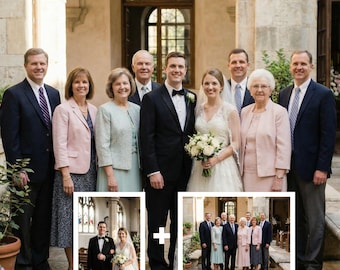 Realistic Photo Merge, Add Person to Photo : Combine Family Portrait ( DIGITAL DOWNLOAD )