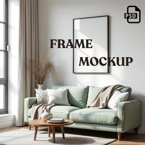 PSD Frame Mockup, Wallart mockup bundle, Interior Art Print, PSD Mockup Photoshop, Mid Century Modern Template, Frame Mockup Template