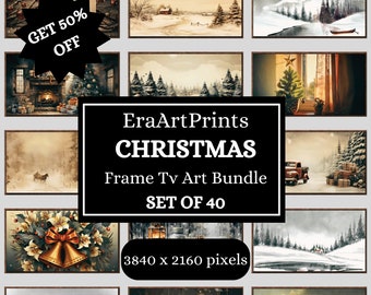 Samsung Frame TV Art Set Christmas Neutral Mega Bundle - 40 files included! Frame TV Art Christmas | Christmas Frame TV Art | Holiday Tv Art