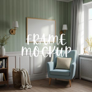 Horizontal Frame Mockup: 5x7 Minimalist Frame Template, Photoshop Smart Object (JPG & PSD Digital Download)