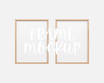 Two Frame Mockup : Home Interior Scene, Minimalist 2-Frame Mockup Template ( JPG & PSD Digital Download )