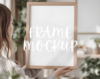 Vertikaler Rahmen Mockup: Wohnraumszene, einzelne minimalistische Mockup-Vorlage ( JPG & PSD Digital Download )