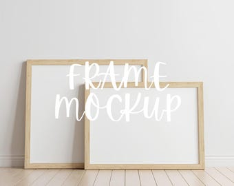 Two Frame Mockup : Home Interior Scene, Minimalist Dual Framed Mockup, ( JPG & PSD Digital Download )