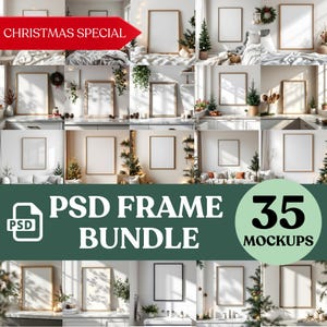 Vertical Frame Mockup Set of 35: Frame Templates, Home Interior ( JPG & PSD Digital Download )
