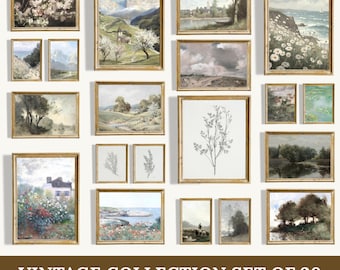 Vintage Landscape Print Set of 20, French Country Gallery Wall, Home Decor (Digital Download)
