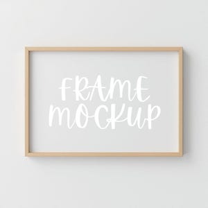 Horizontal Wood Frame Mockup: 4x6 Minimalist Landscape Room Interior,(Digital Download)