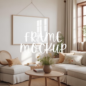Horizontal Frame Mockup: 2x3 Minimalist Landscape Frame Template, Smart Object (JPG & PSD Digital Download)