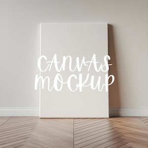 Vertical Canvas Mockup : Home Interior Scene, Minimalist Portrait Canvas Template ( JPG & PSD Digital Download )