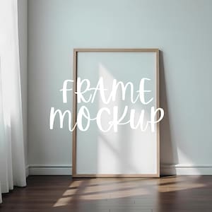Vertical Frame Mockup | Frame Wall Art Mockup PSD | Interior Wooden Frame Mockup | Digital Prints and Poster Shop Mockup | PSD Smart object