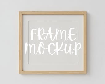 Square Frame Mockup: 1x1 Minimalist Square Template, Home Interior Scene (PSD & JPG Digital Download)