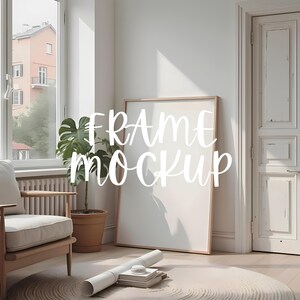 Vertical Frame Mockup : Home Interior Scene, Minimalist Frame Template ( JPG & PSD Digital Download )
